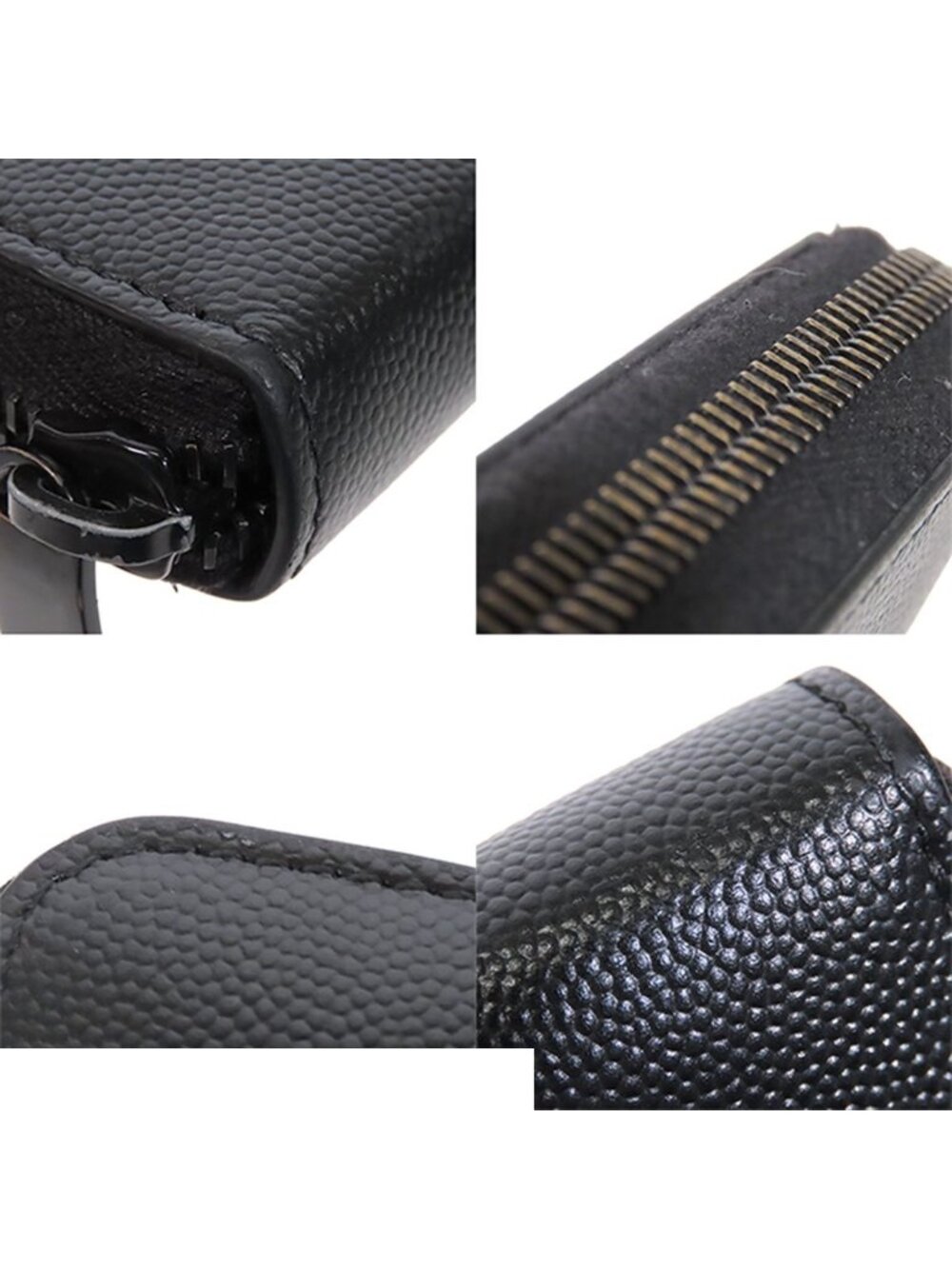 Saint Laurent Wallet Black Leather Zip Around Cassandra - Picture 6 of 9